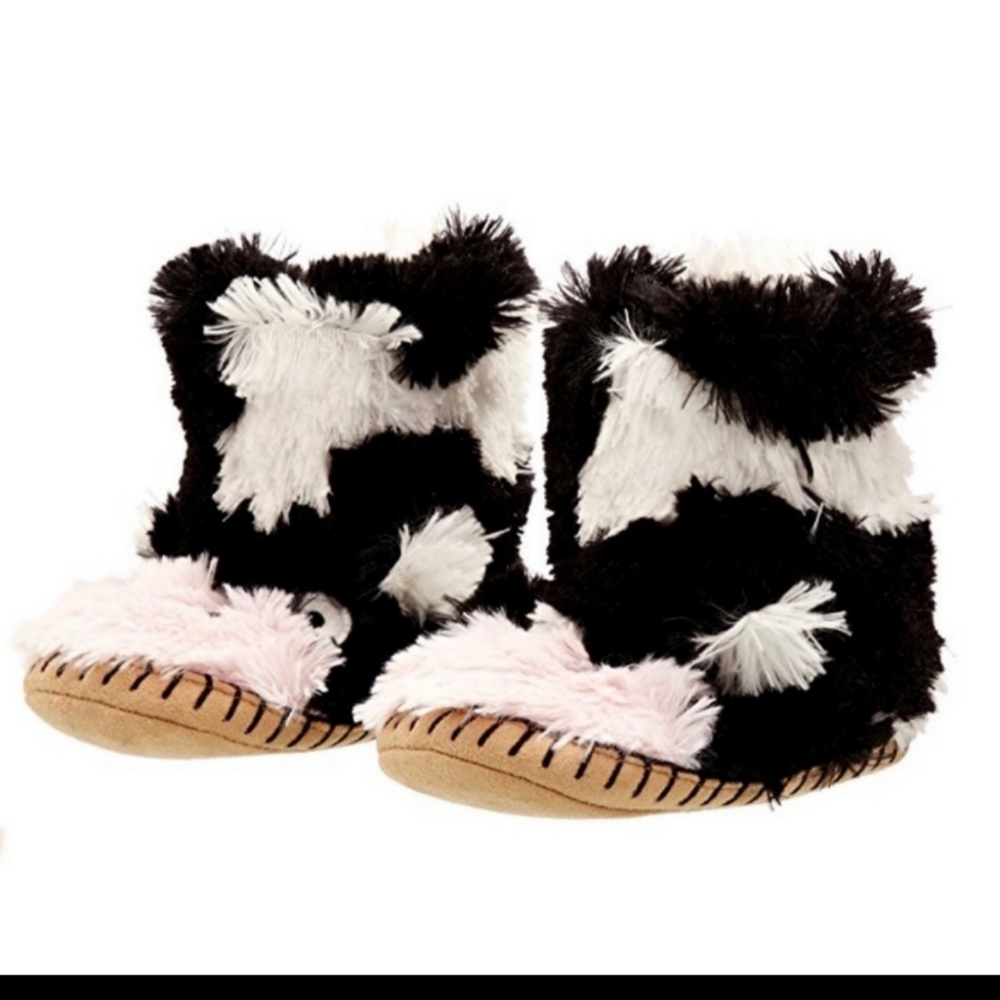 Hatley Fluffy Cow Slouch Slippers Size S (5-7)